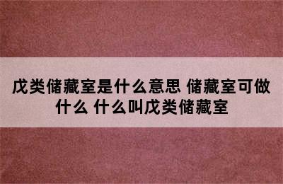 戊类储藏室是什么意思 储藏室可做什么 什么叫戊类储藏室